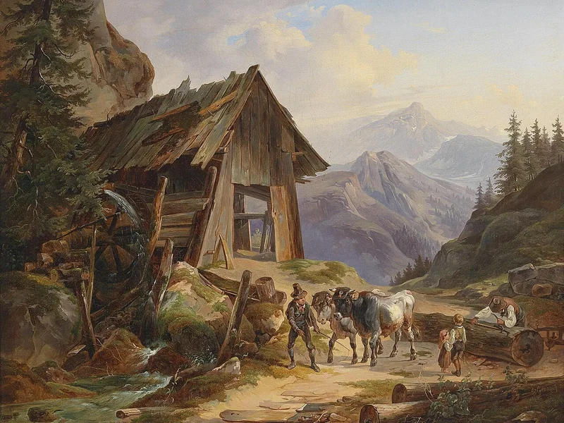 1822-August Gerasch - Galanter Herr mit Hut und Stock